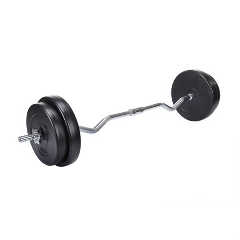 Image of Confidence Fitness 30kg Ez/easy Curl Bar Barbell Weight Arm/bicep Lifting Set