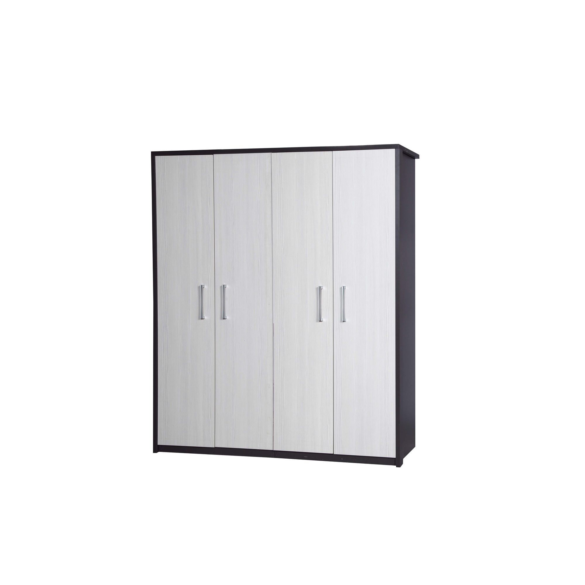 Alto Furniture Avola 4 Door Wardrobe - Grey Carcass With White Avola at Tesco Direct