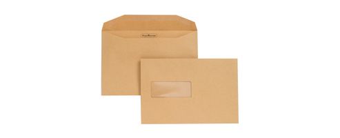 Image of Postmaster Envelope C5 162x238mm Manilla 80gsm Gummed Window Pack Of 500 K29956
