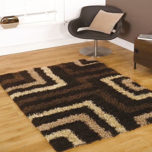 Image of Nordic Tides Brown 120x170 Cm Shaggy Rug