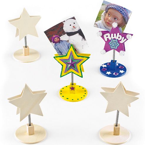 Image of Wooden Star Photo Holders (pack Of 4)
