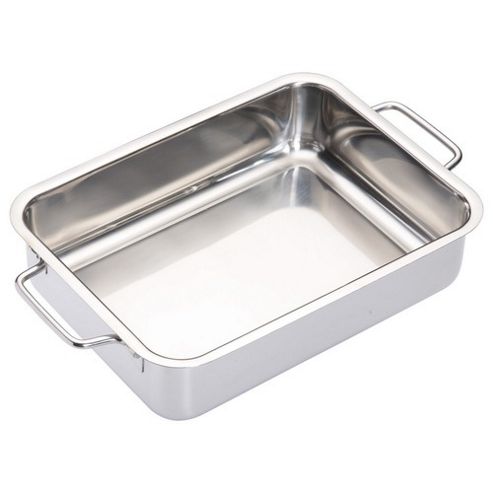 Image of Kitchencraft Master Class Stainless Steel Roasting Pan - 37cm X 27cm X 6.5cm