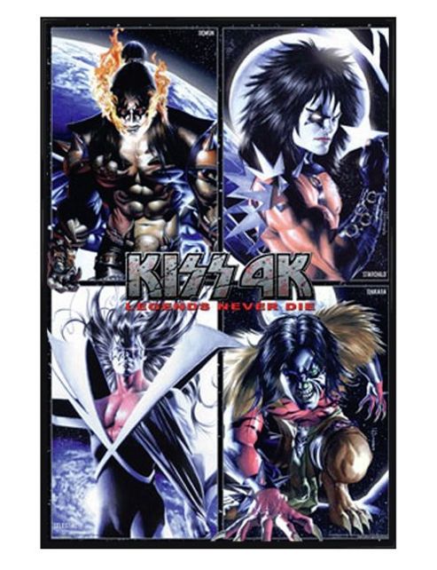 Image of Gloss Black Framed Kiss 4k Legends Never Die Poster