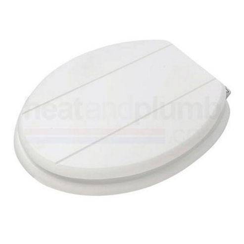 Image of Croydex Wl521222 Maine Toilet Seat Wood White/chrome