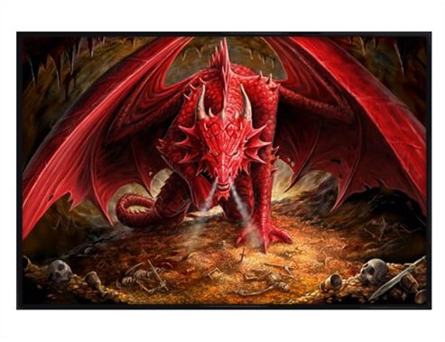 Image of Anne Stokes Gloss Black Framed Dragon's Lair Poster