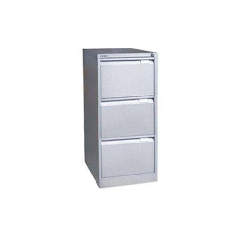 Image of Bisley 3-drawer Filing Cabinet Lockable Goose Grey Flush Fronted Bs3e