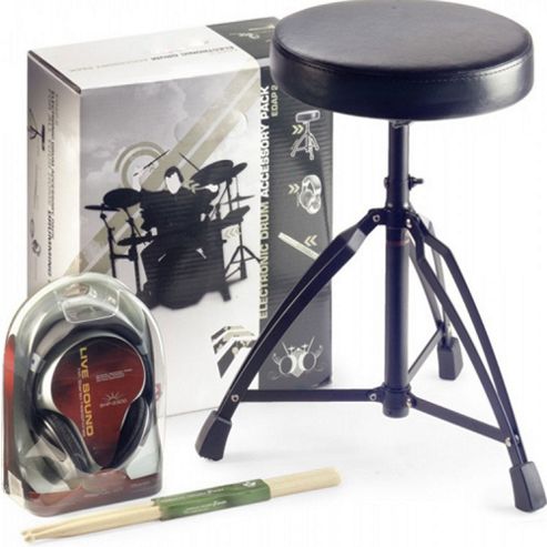 Image of Stagg Drum Throne Headphones Sticks Pack