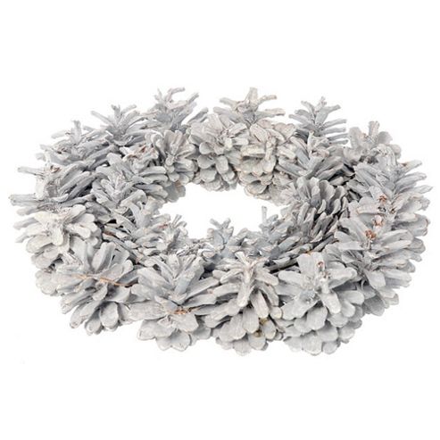 Image of White Pine Cone Christmas Wreath