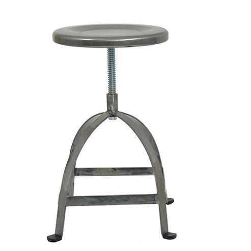Image of Natural Metal Industrial Machinist Swivel Stool