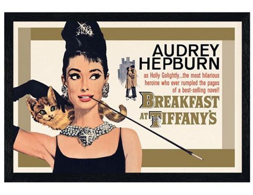 Image of Audrey Hepburn Is Holly Golightly Black Wooden Framed The Most Hilarious Heroine Poster