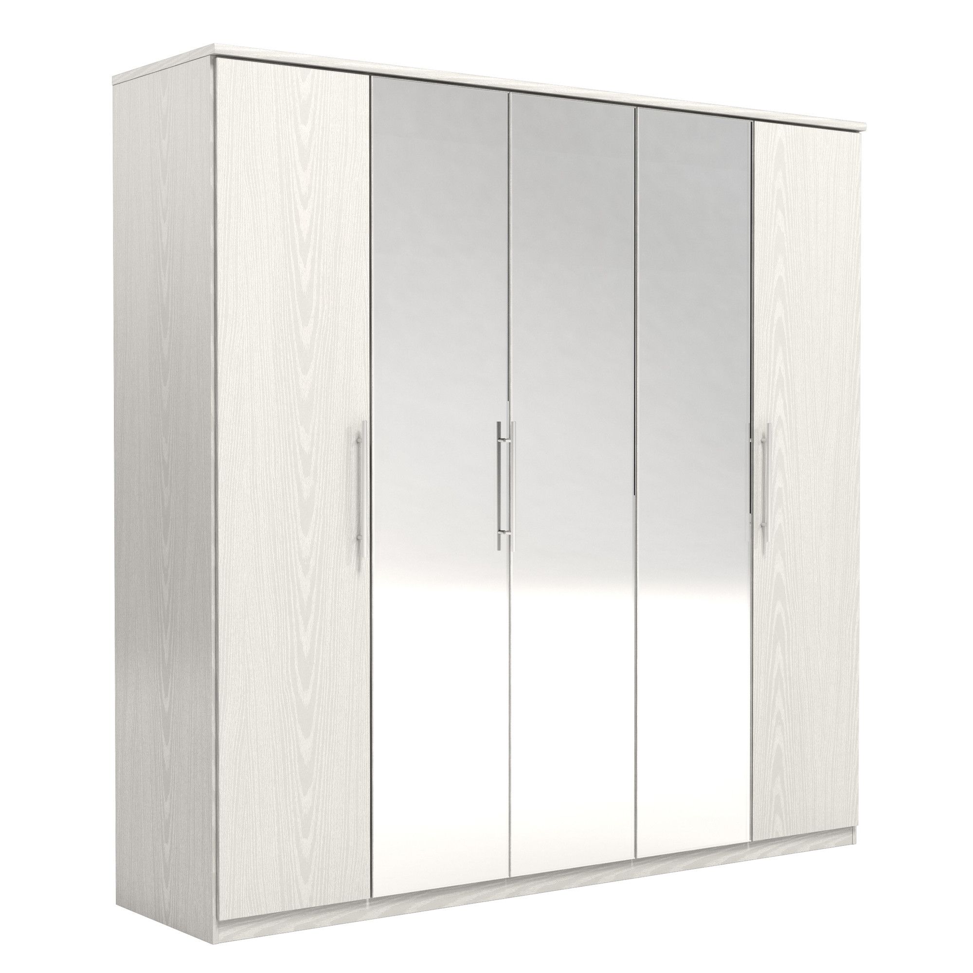 Urbane Designs Prague 5 Door Wardrobe - White at Tesco Direct