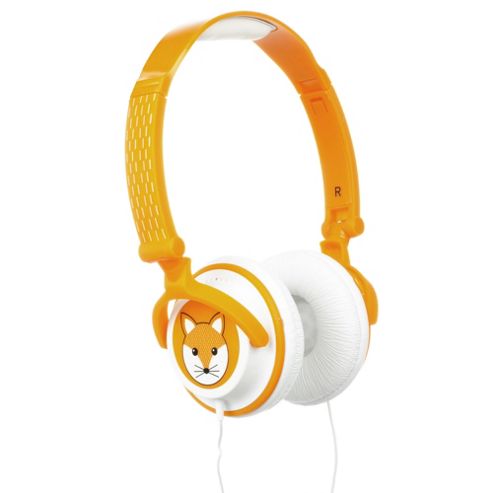 Image of Kitsound Children---s Fox Over-the-ear Overhead Headphones, Orange