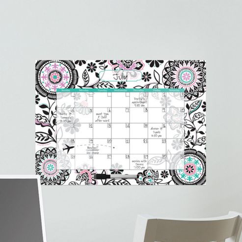 Image of Wallpops Floral Medley Monthly Dry Erase Calendar Stickers