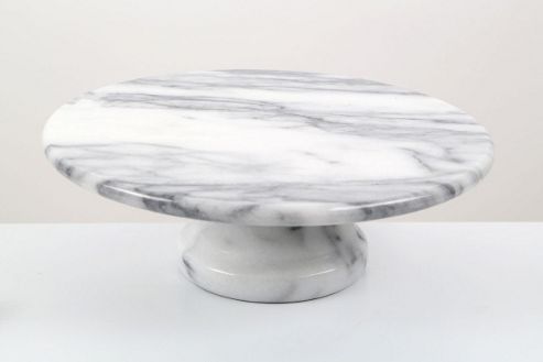 Image of Premier Housewares 25cm Marble Cake Stand In White