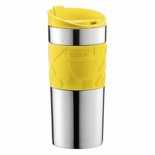 Image of Bodum 0.35l Stainless Steel & Yellow Travel Mug