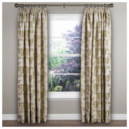 Image of Garland Lined Pencil Pleat Curtains W117xl137cm (46x54") - - Green