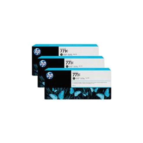 Image of Hp 771c (775ml) Matte Black Ink Cartridges (3-pack) For Designjet Z6200 1067mm/z6200 1524mm Photo Printers