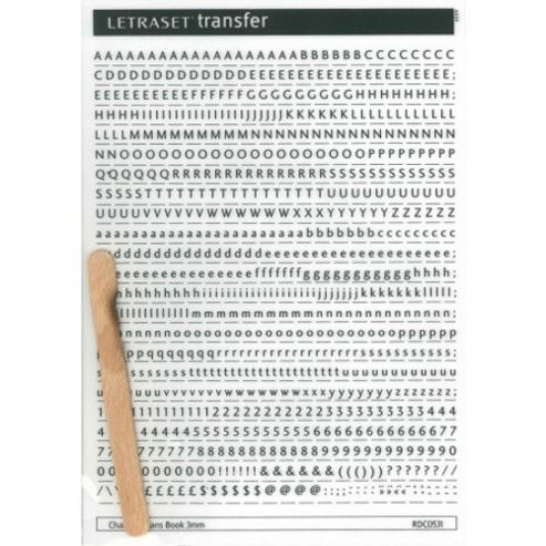 Image of Rubdown Lettering A5 - Charlotte Sb - 3mm - Black