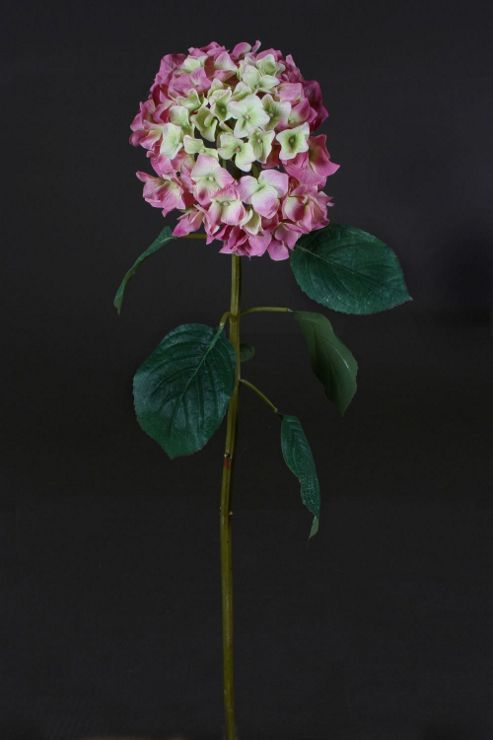 Image of Artificial 90cm Single Stem Pink Hydrangea