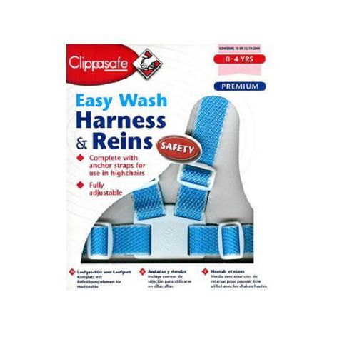 Image of Clippasafe Easy Wash Harness And Rein Sky Blue