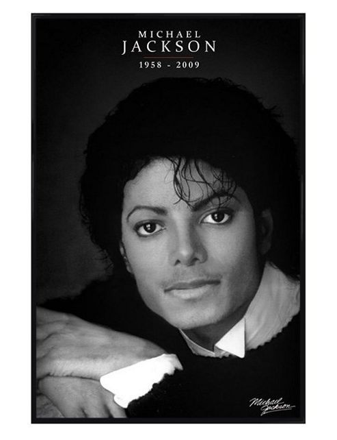 Image of Michael Jackson Gloss Black Framed Black And White Portrait Mj Poster