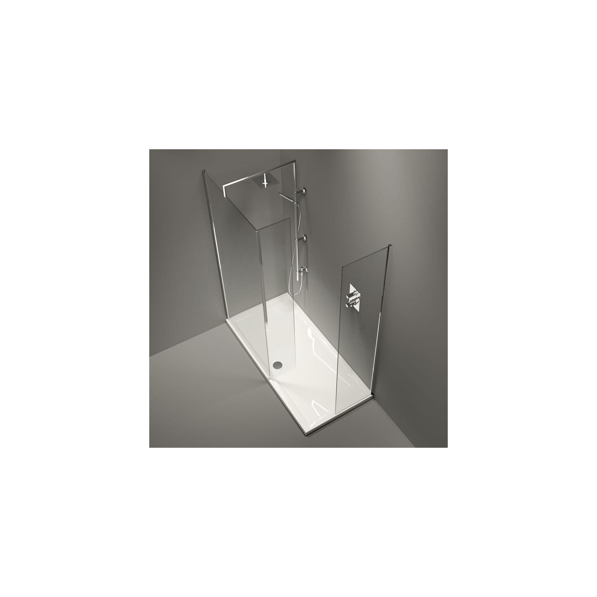 Merlyn Series 9 Cube Walk-In Shower Enclosure and Side Panel, 1700mm x 800mm, with Merlyte Tray, 8mm Glass at Tesco Direct