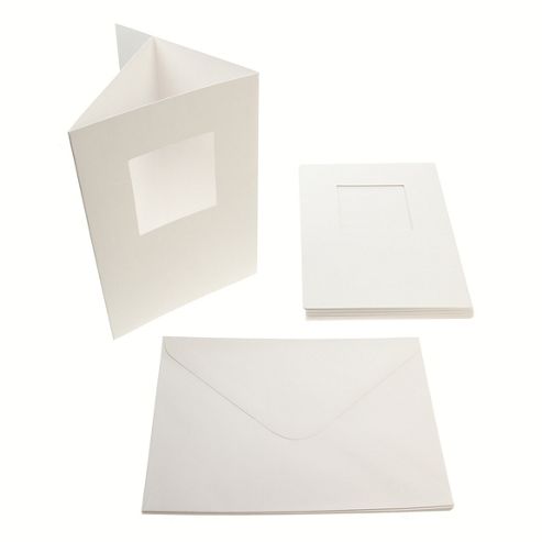 Image of 5x7 Tri Fold Photo Aperture Card Blanks 300gsm 10pk - White