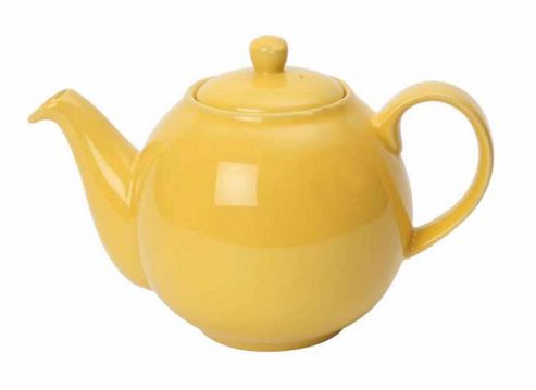 Image of London Pottery 6 Cup Globe Teapot, Lemon Yellow