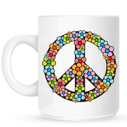 Image of Peace Flowers 10oz Ceramic Mug