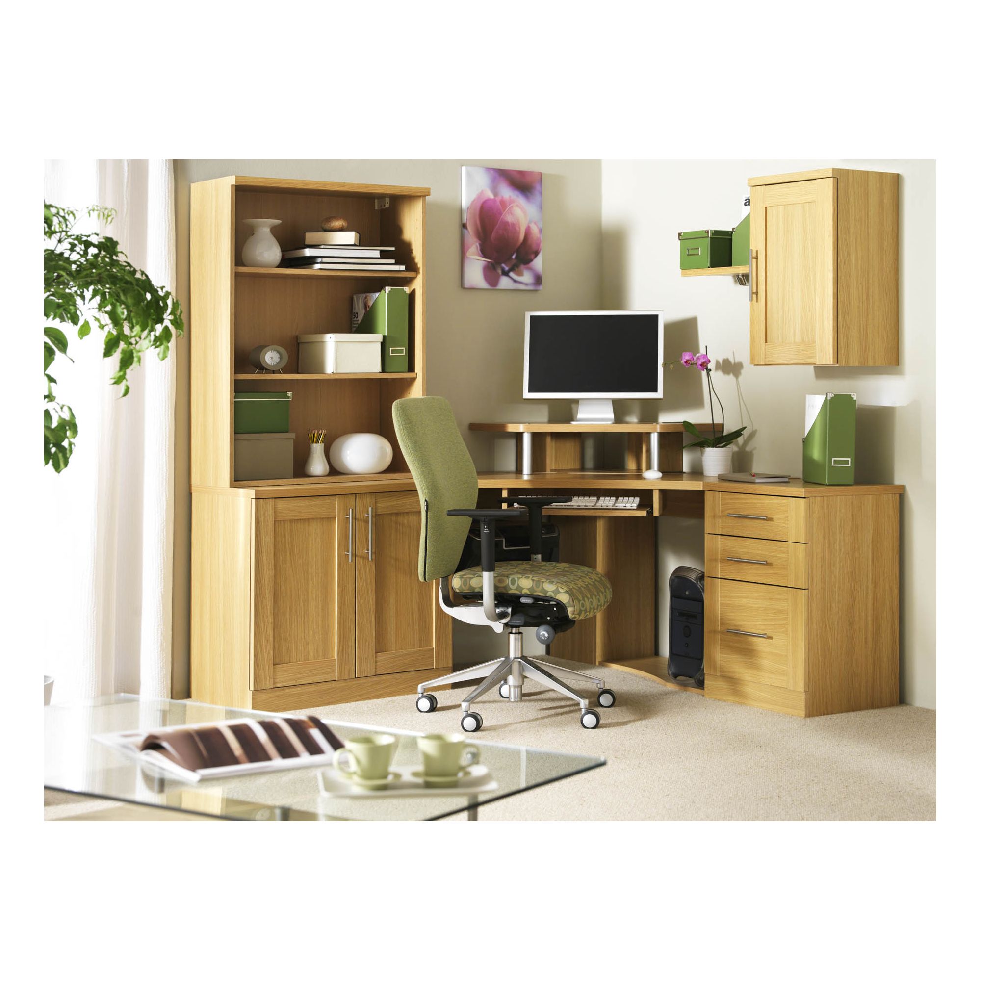 Caxton Home Office Corner Unit Combination - Oak at Tesco Direct