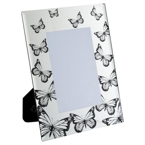 Image of Tesco Mirror Butterfly Photo Frame 4 X 6"