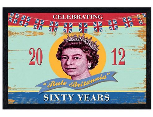 Image of Martin Wiscombe Black Wooden Framed Rule Britannia Poster
