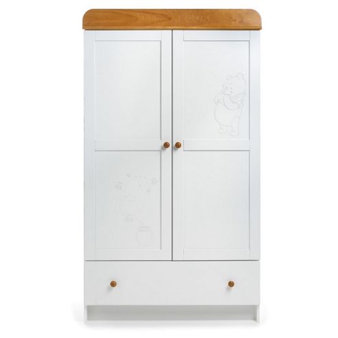 Image of Disney Winnie The Pooh Double Wardrobe - White With Pine Trim