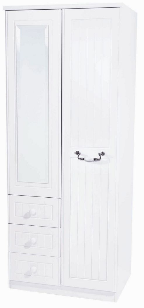 Image of Welcome Furniture Coniston 76.2 Cm Combi Wardrobe - Cream