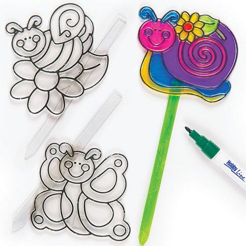 Image of Acrylic Garden Suncatcher Stakes (pack Of 6)