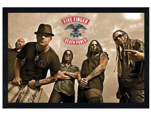 Image of Five Finger Death Punch Black Wooden Framed 5fdp Poster