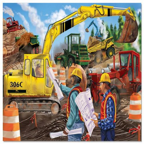 Image of Melissa & Doug Construction Extra Thick Cardboard Kids Puzzle (24 Pieces)