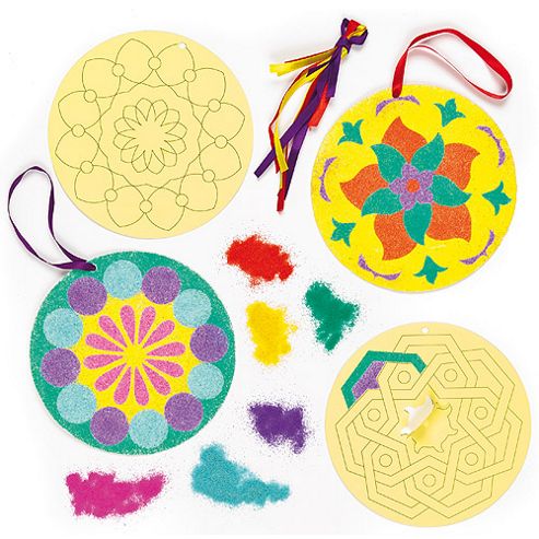 Image of Rangoli Sand Art Decorations (pack Of 6)