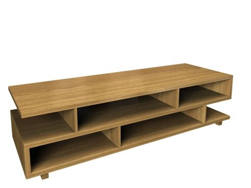 Image of Urbane Designs Hadlee Contemporary Oak Livingroom Small Asymmetric Shelf