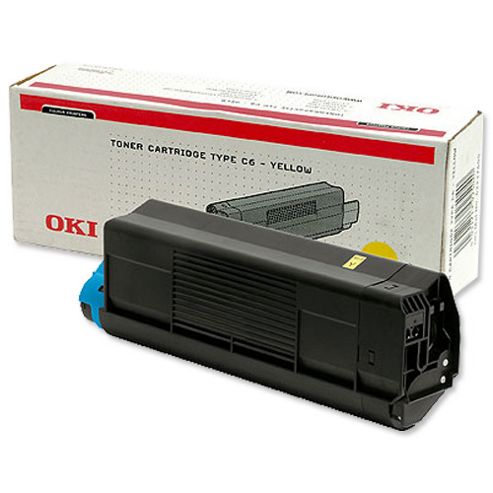 Image of Oki Type C6 Toner Cartridge For C5100/c5300 Colour Printers (yellow)