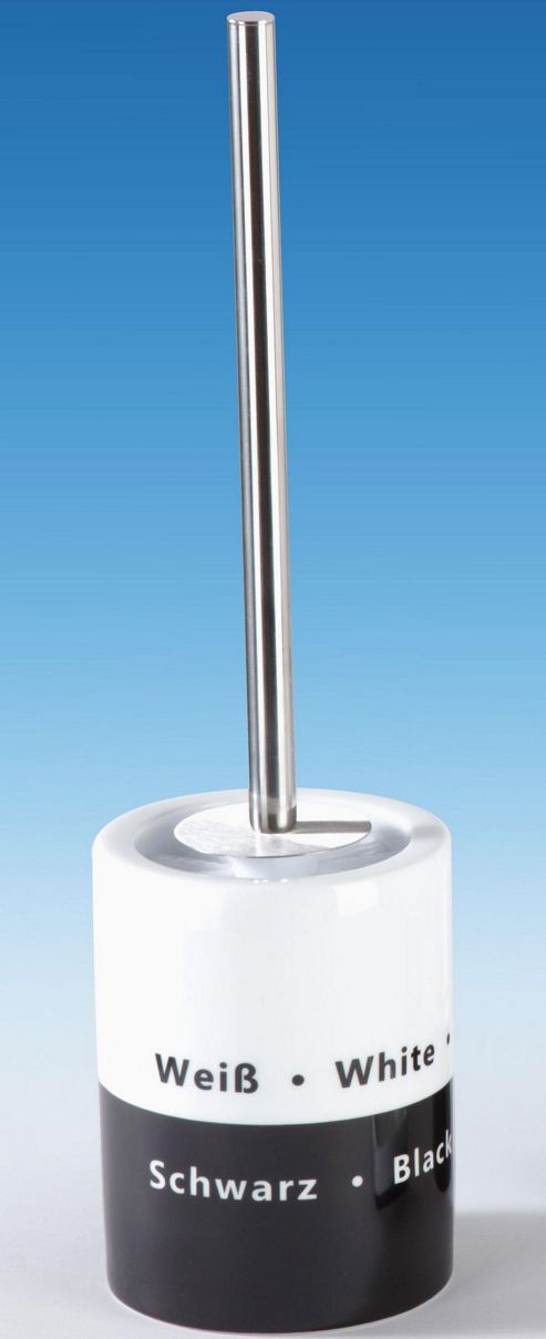 Image of Sanwood Paradoxum Toilet Brush Set In White And Black