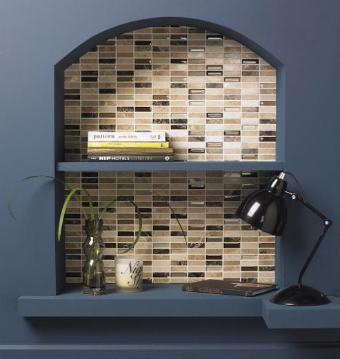 Image of Emperador/glass Mix Mosaic 305x305mm (0.09 M-- / Box)