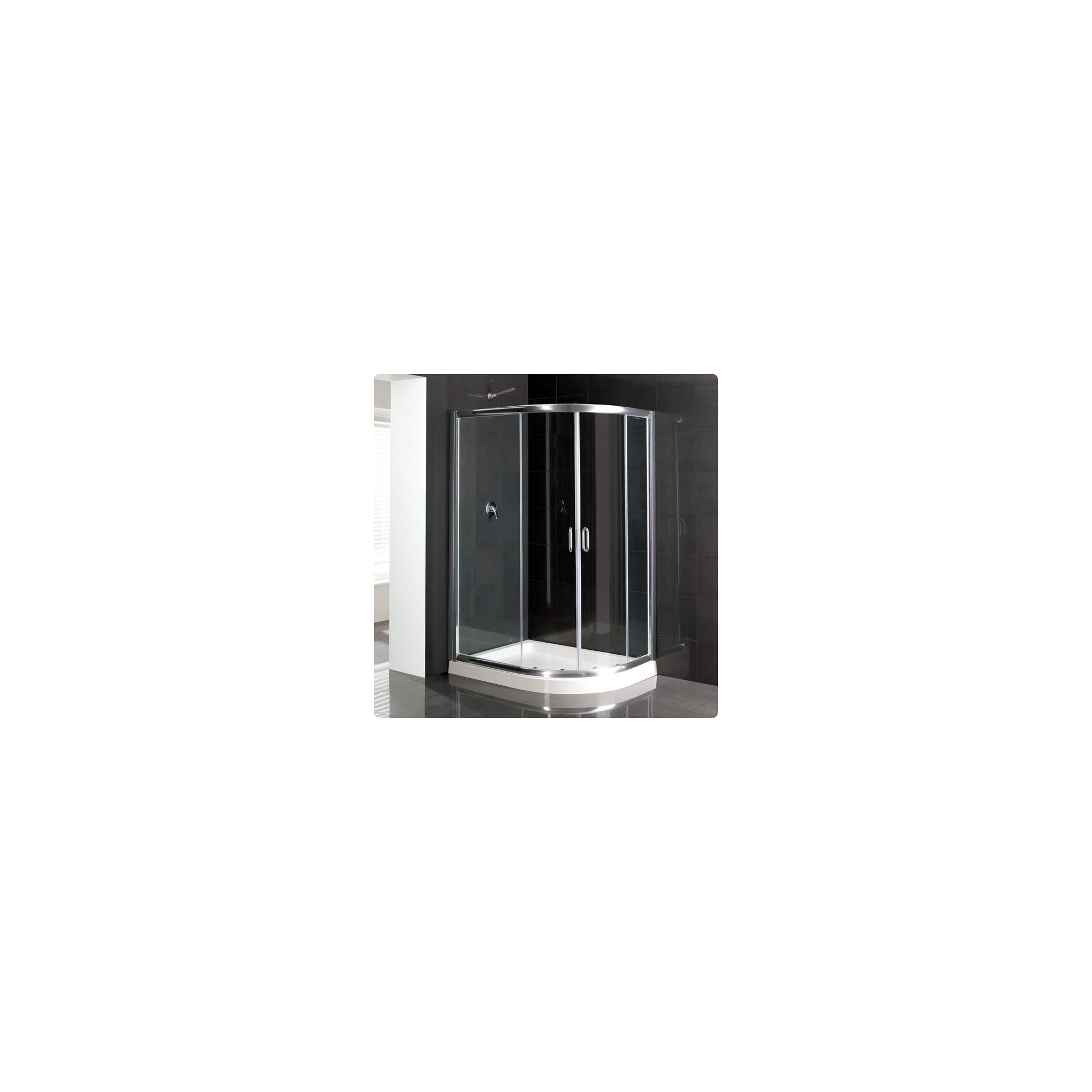 Duchy Elite Silver Offset Quadrant Shower Enclosure (Complete with Tray) 1000mm x 900mm, 6mm Glass at Tesco Direct