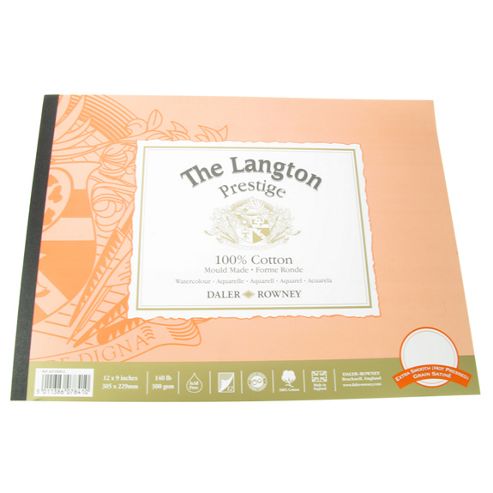 Image of Daler Langton Prestige Watercolour Pad Hp 12 X 9