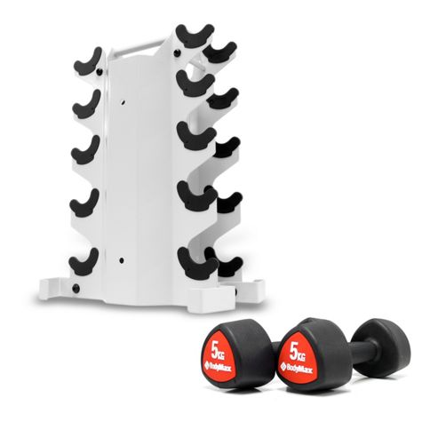 Image of Bodymax Studio Dumbbells - 5 Pairs (1,2,3,4,5kg) With Rack