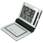 London Clock Company Metal Folding LCD Alarm Clock in Silver