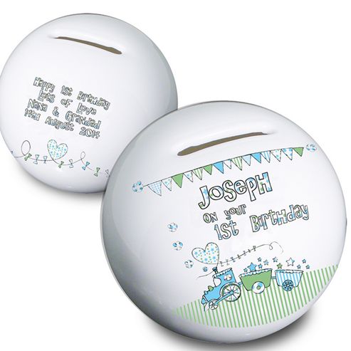 Image of Personalised Whimsical Train Money Box