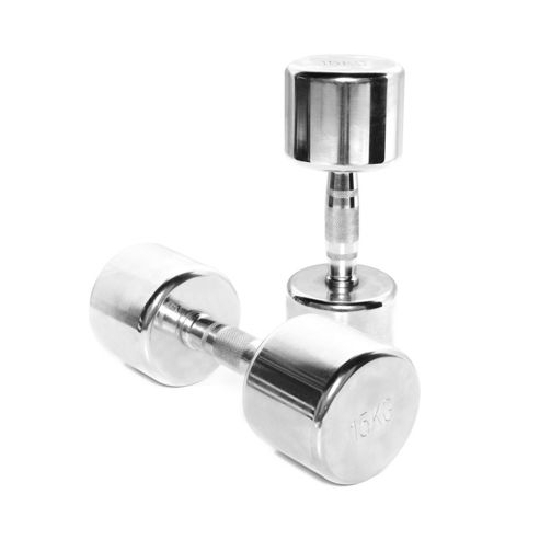 Image of Body Power 15kg Ergo Chrome Dumbbells (x2)
