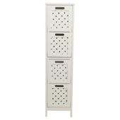 Sheringham White Wood 4 Drawer Tower Cabinet
