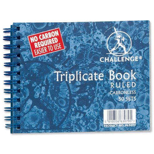 Image of Challenge Triplicate Book Carbonless Ruled 105x130mm Ref 100080471 [pack 5]